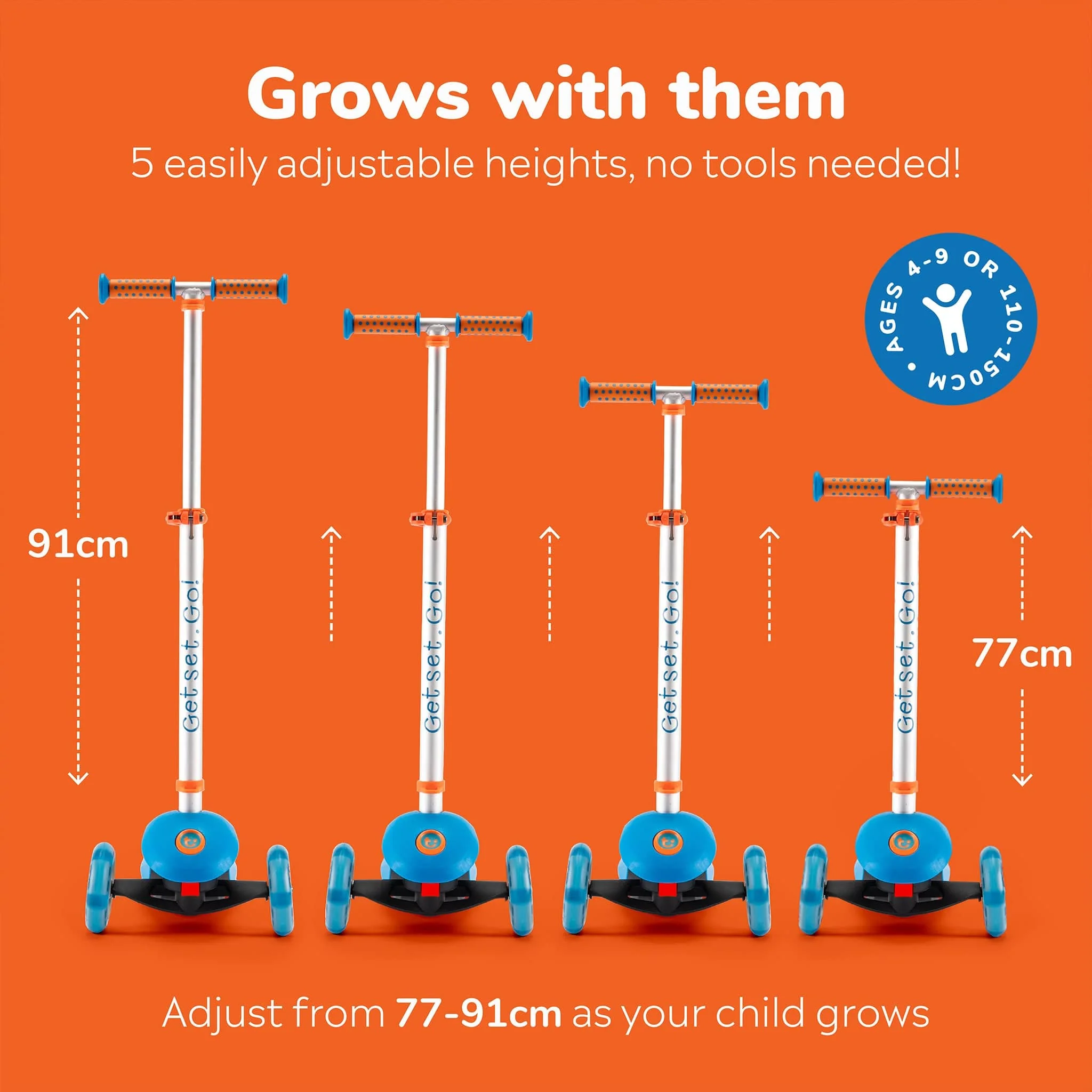 Trunki Folding Scooter - Large - Blue - Image 6
